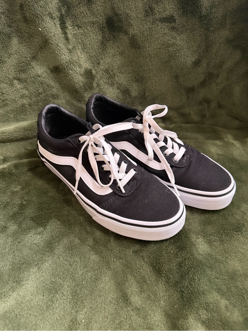 Vans Black and White Old Skool Low-Top Sneakers